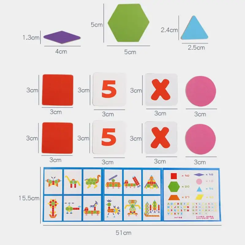 Креативные Магнитные Головоломки из 244 штук, деревянные наборы Tangram для развития детей, деревянные головоломки Tangram, развивающие игрушки для детей