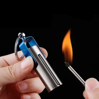 

Permanent Match Striker Lighter Metal Keychain Waterproof Flint Free Fire Starter Camping Outdoor Survival Tool Gadgets For Man