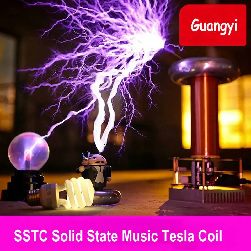 Катушка Тесла производитель искусственных молний музыка катушка SSTC молния