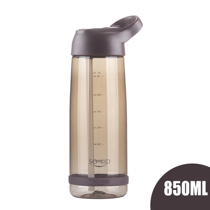 850ML Coffee 550 мл/850 мл/1000 мл чайник бутылка для воды Питьевая прозрачная пластиковая соломенная чашка с крышкой Экологичная для дома кухня гидро колба - Цвет: 850ML Coffee