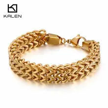 Нержавеющая сталь золото/серебро/черный звено цепи браслеты мода сетки цепи браслет для мужчин Байкер ювелирные изделия аксессуары