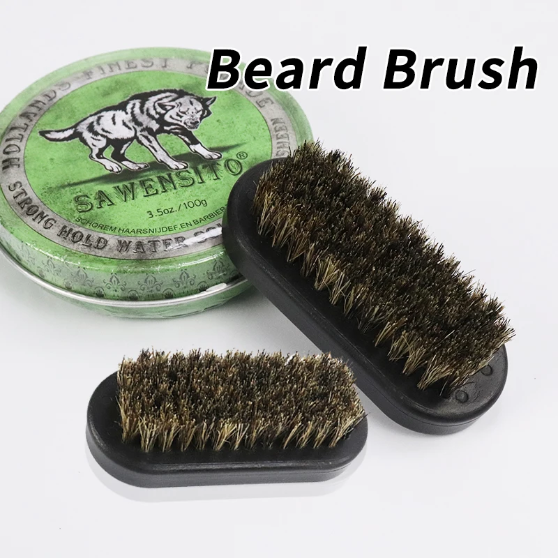 

Resin Material Boar Bristle Brush Men Mustache & Beard Comb Brush For Facial Cleaning Mustache Tools