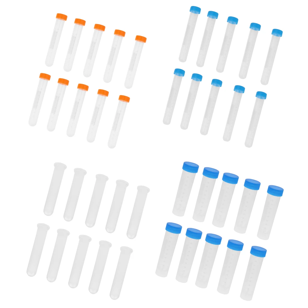 10pcs Plastic Centrifuge Tube Pipe Vial Lab Test Container Set 10/15/20/50ml 10pcs Plastic Centrifuge Tube Pipe Vial Lab Test Container Set 10/15/20/50ml