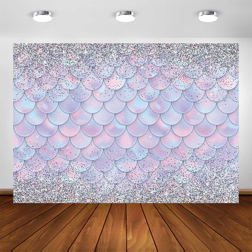 Photo Backdrop Little Mermaid Theme Birthday Banner Newborn Girl Baby Shower