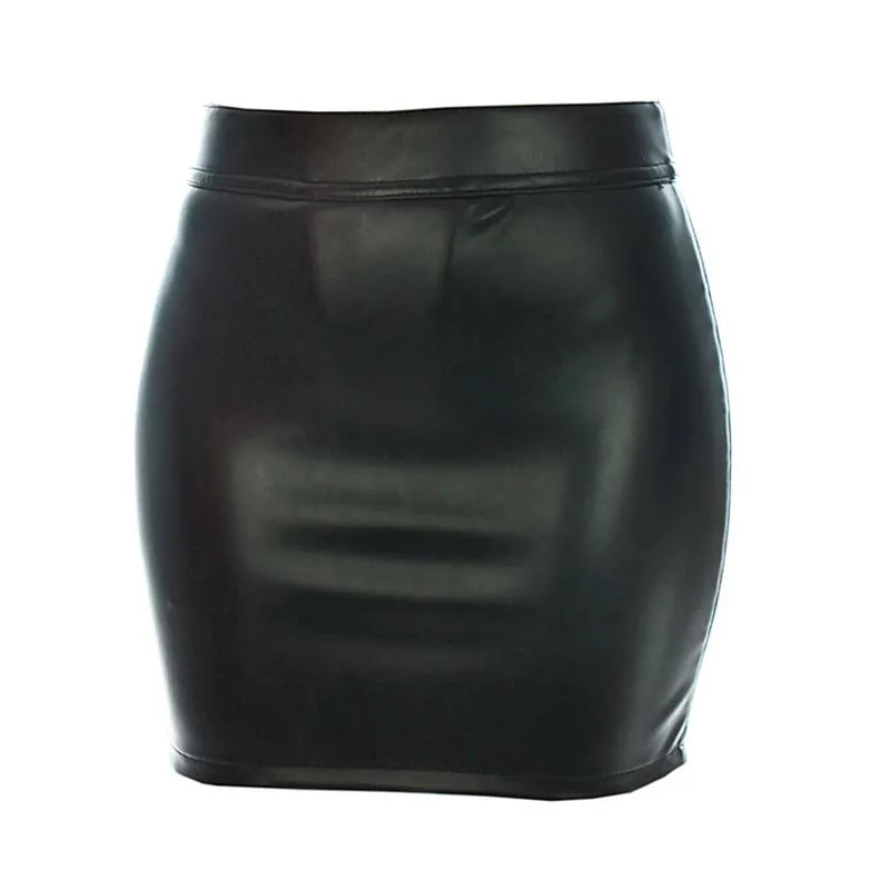 Sexy Womens Faux Leather Thong Back Backless Mini Skirt Stretch to Fit Soft Open Butt with Panties Fetish Cosplay Costume
