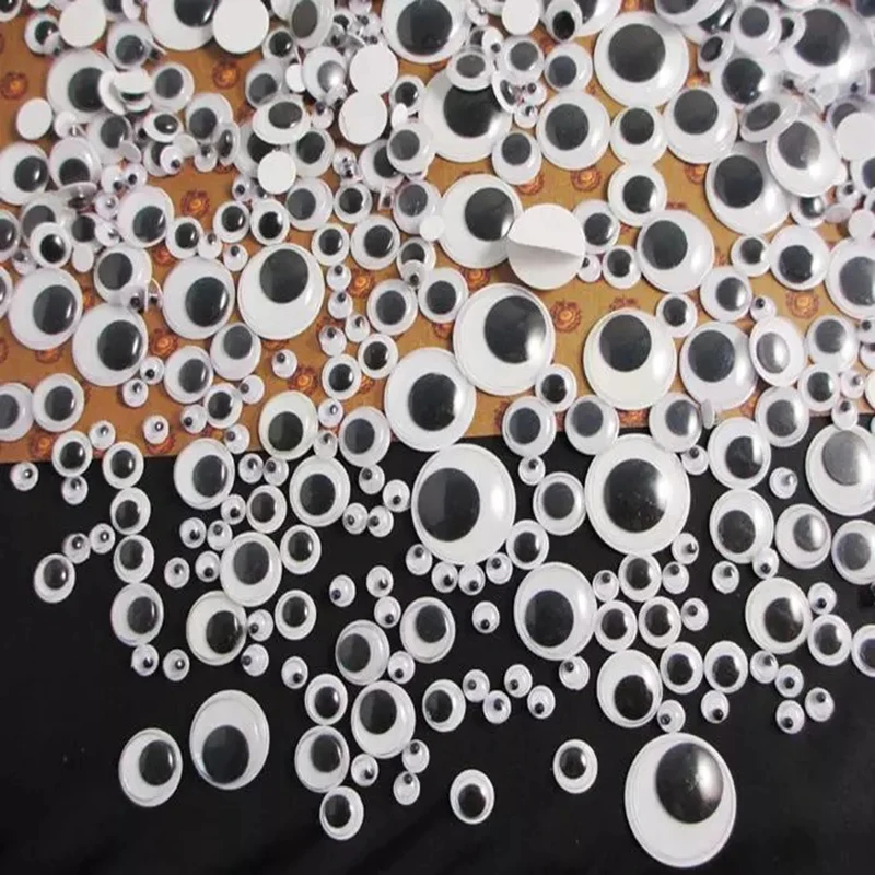 330pcs Movable Self-Adhesive Eyes Wiggly Googly Animal Eyeball Kindergarten Children Craft K0802 doll eyes googly doll eyes plastic toy eyes