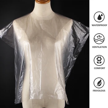 

50pcs Disposable Hair Dye Cape Health Care Barber Wai Cloth Perm Hair Salon Haircut Wai Hairdressing Cape Disposable PE Apron