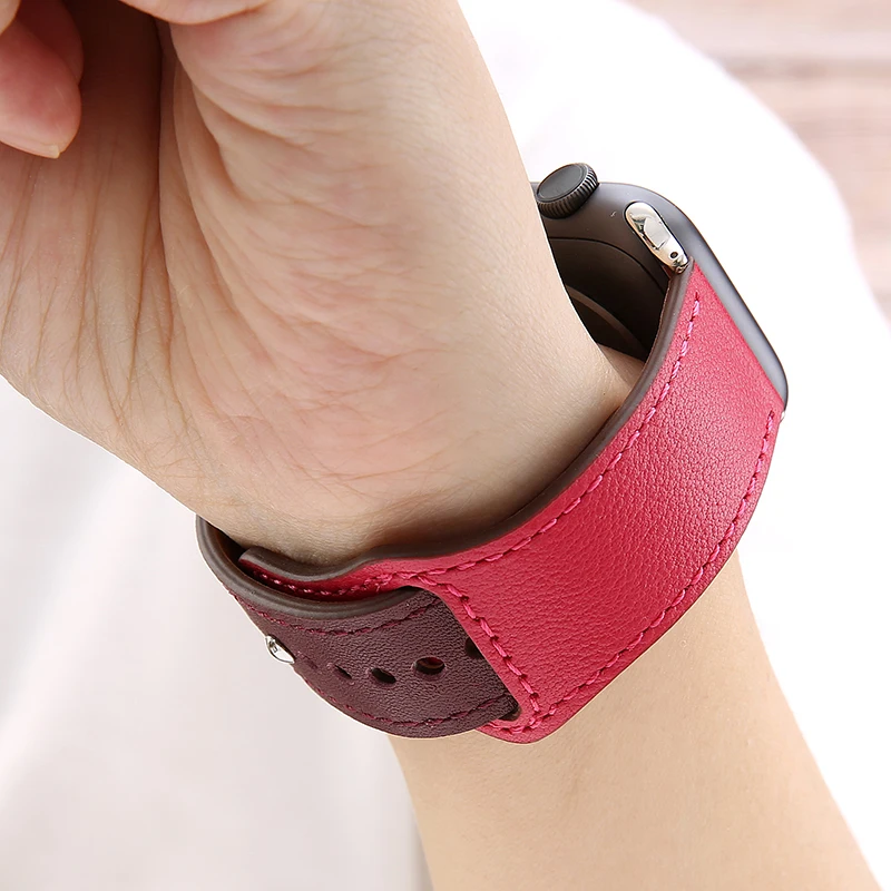 Strap For apple watch band 5 4 44mm 40mm Genuine leather correa iwatch series 3 2 42mm 38mm bracelet apple watch 4 5 accessories Strap For apple watch band 5 4 44mm 40mm Genuine leather correa iwatch series 3 2 42mm 38mm bracelet apple watch 4 5 accessories