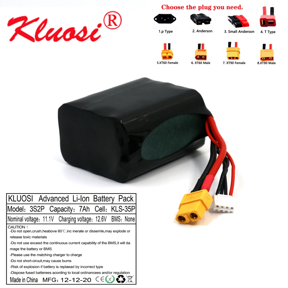 KLUOSI 3S2P 12V 7Ah высокое Ёмкость Бла (беспилотный летательный аппарат Перезаряжаемые