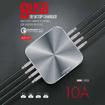 

NEW 10A 50W Intelligent Protection System 8 USB Ports QC Charger for Home and Office AU UK EU US Plug