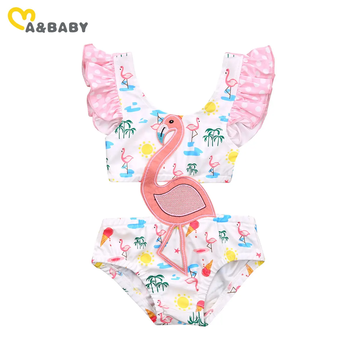 

Ma&Baby 0-3Y Summer Infant Toddler Baby Kid Girls Flamingo Swimsuit One Piece Swimwear Ruffles Baby Girl Bodysuit Bathing Suit