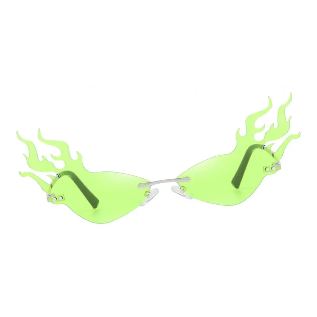 Womens Flame Sunglasses UV400 Sun Glasses Luxury Design Party Eyewear Streetwear Fire Flame Lens Rimless Wave Sun Glasses