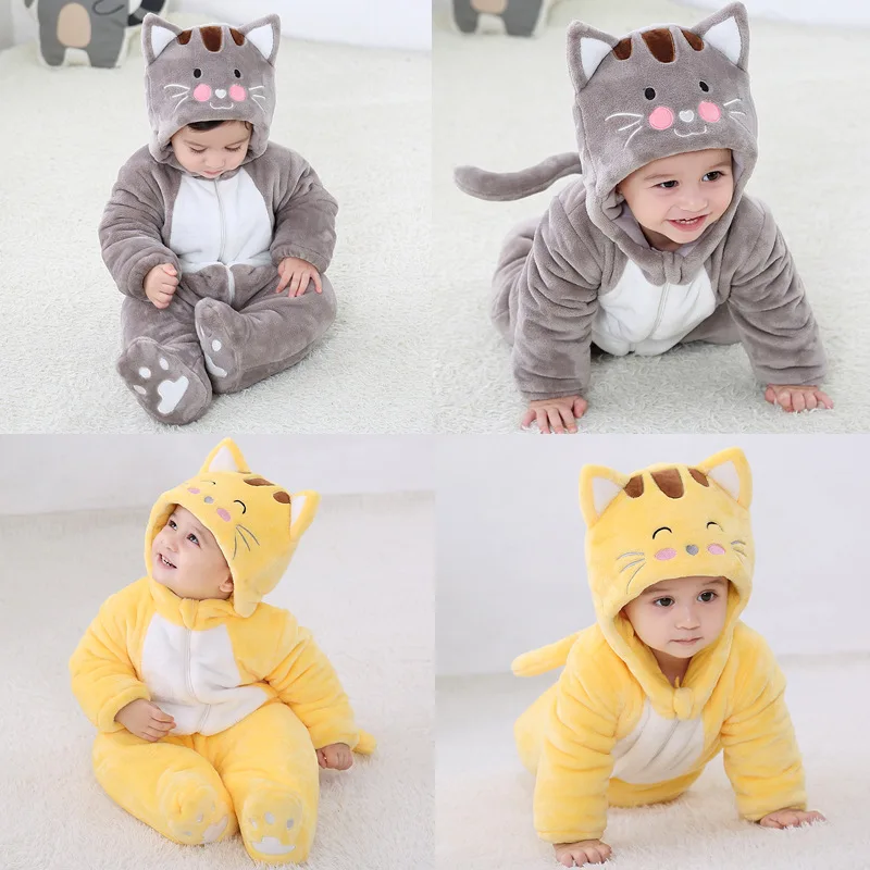 

Infant Winter Aged 1-2 Years Baby Clothes Winter Cotton Dress Children Cat And mian pa fu Thick Autumn And Winter X6120