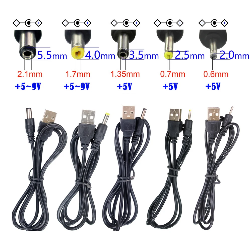 USB порт для 2 0*0 6 мм 5*0 7 3 5*1 35 4 0*1 5 5*2 1 В DC Цилиндрический разъем кабель