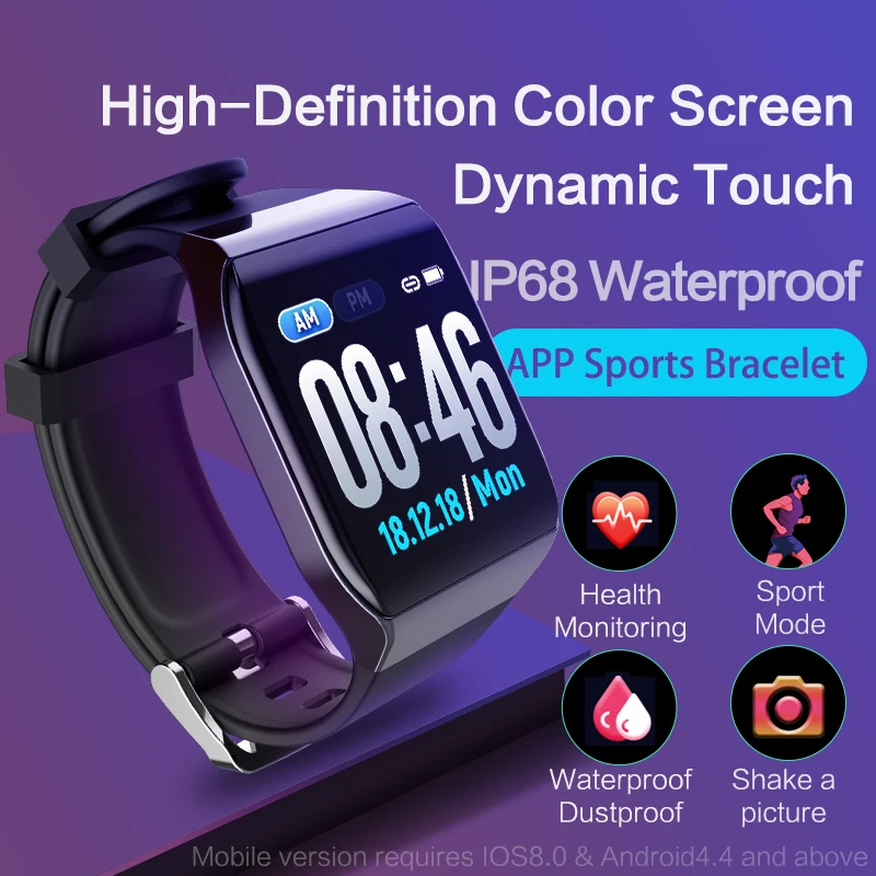 

BINSSAW Smart Bracelet Heart RateTracker Message Reminder KSS901 Color Screen Sport Waterproof Digital Men SmartWatch for Ios