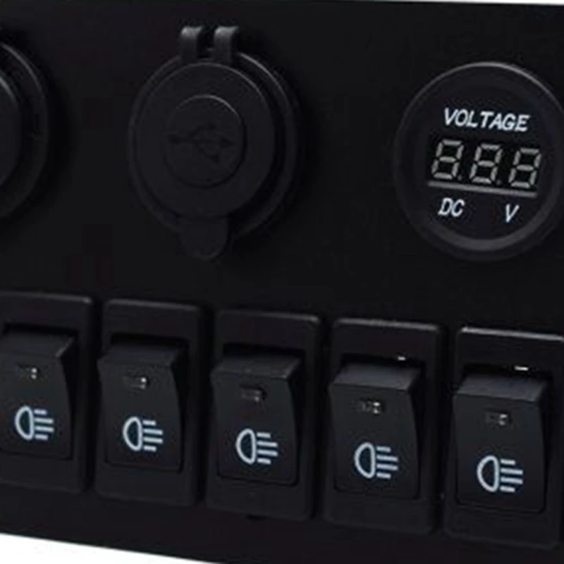 Usb зарядка ABS 12 в 24 в 6 банд кулисный переключатель панель двойной USB Водонепроницаемый Автоматический выключатель синий светодиодный переключатель управления для автомобиля морской лодки