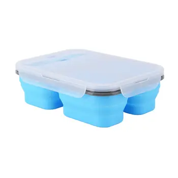 

Silicone Collapsible Lunch Box Food Storage Container Practical Microwavable Portable Picnic Camping Box