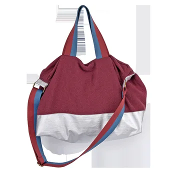 

Women's Wide-Strap Contrast Color Travel Large Bag Large-Volume Casual Style Versatile Shoulder Bag