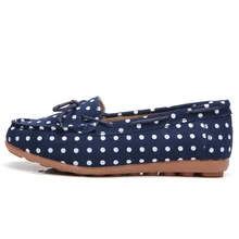 Женские балетки на плоской подошве с круглым носком; Кожаные слипоны в горошек; мягкие удобные летние женские туфли лоферы