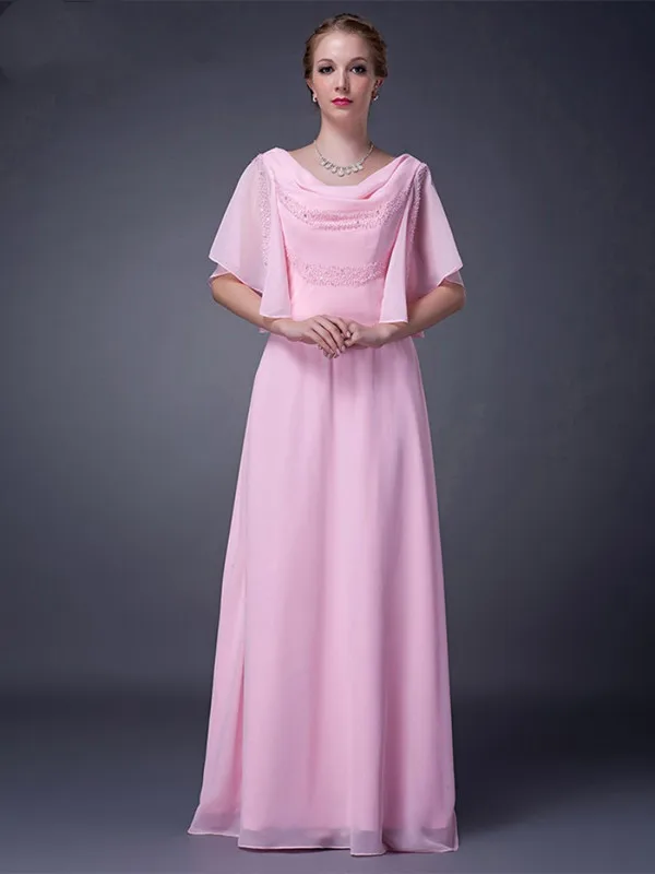 Roze Moeder Van De Bruid Jurken A-lijn Halve Mouwen Chiffon Kralen Plus Size Lange Elegante Bruidegom Moeder Jurken Wedding Roze Moeder Van De Bruid Jurken A-lijn Halve Mouwen Chiffon Kralen Plus Size Lange Elegante Bruidegom Moeder Jurken Wedding