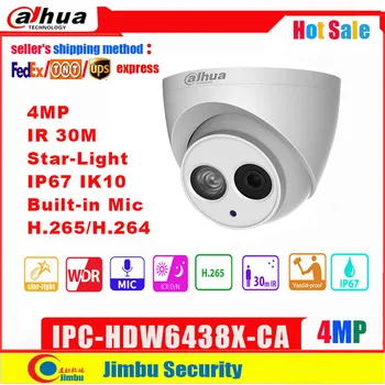 

Dahua 4MP IP Camera IPC-HDW6438X-CA Starlight H.265/ H.264 Built in Mic IR30m multi-language Network CCTV Camera onvif IP67