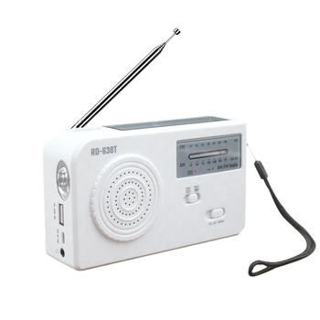

ABS Solar Radio LED Light Home AM FM White Hand Crank Camping Travel SOS Alarm Wind Up Portable Rechargeable Dynamo