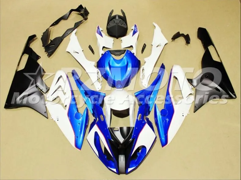 Blue White Black Стиль ABS литьевая форма мотоцикла полный обтекатель комплект подходит для S1000RR- 15 16 обтекатель кузова набор синий белый черный - Цвет: Blue White Black