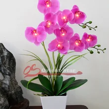 2"(50 см) светодиодный светильник с цветком орхидеи, настоящий сенсорный, 9 шт., теплый белый светодиодный светильник/светильник ed Flowers с 2* AA батареей