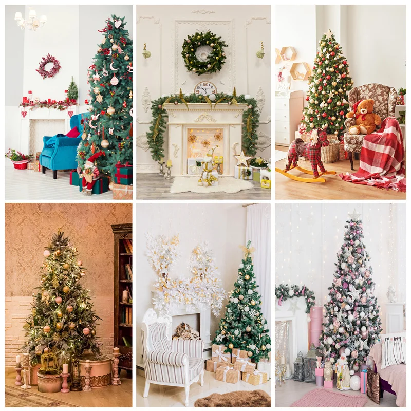 

ZHISUXI Vinyl Christmas Photography Backgrounds Tree Gift Children Baby Photo Backdrop For Studio Photocall Props 21520YDH-02