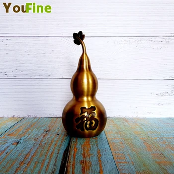 

Bronze brass gourd statue small piece gourd lucky decoration medicine gourd Feng Shui gourd practical collection