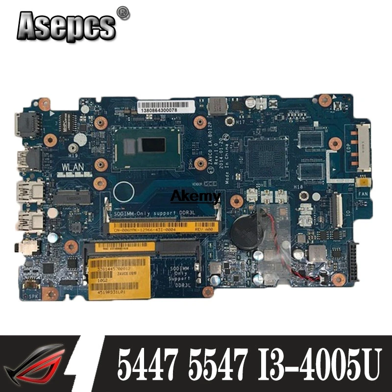 

LA-B012P I3-4005U для For DELL Inspiron 5447 5442 5542 5547 Материнская плата ноутбука CN-09P5MC 9P5MC материнская плата