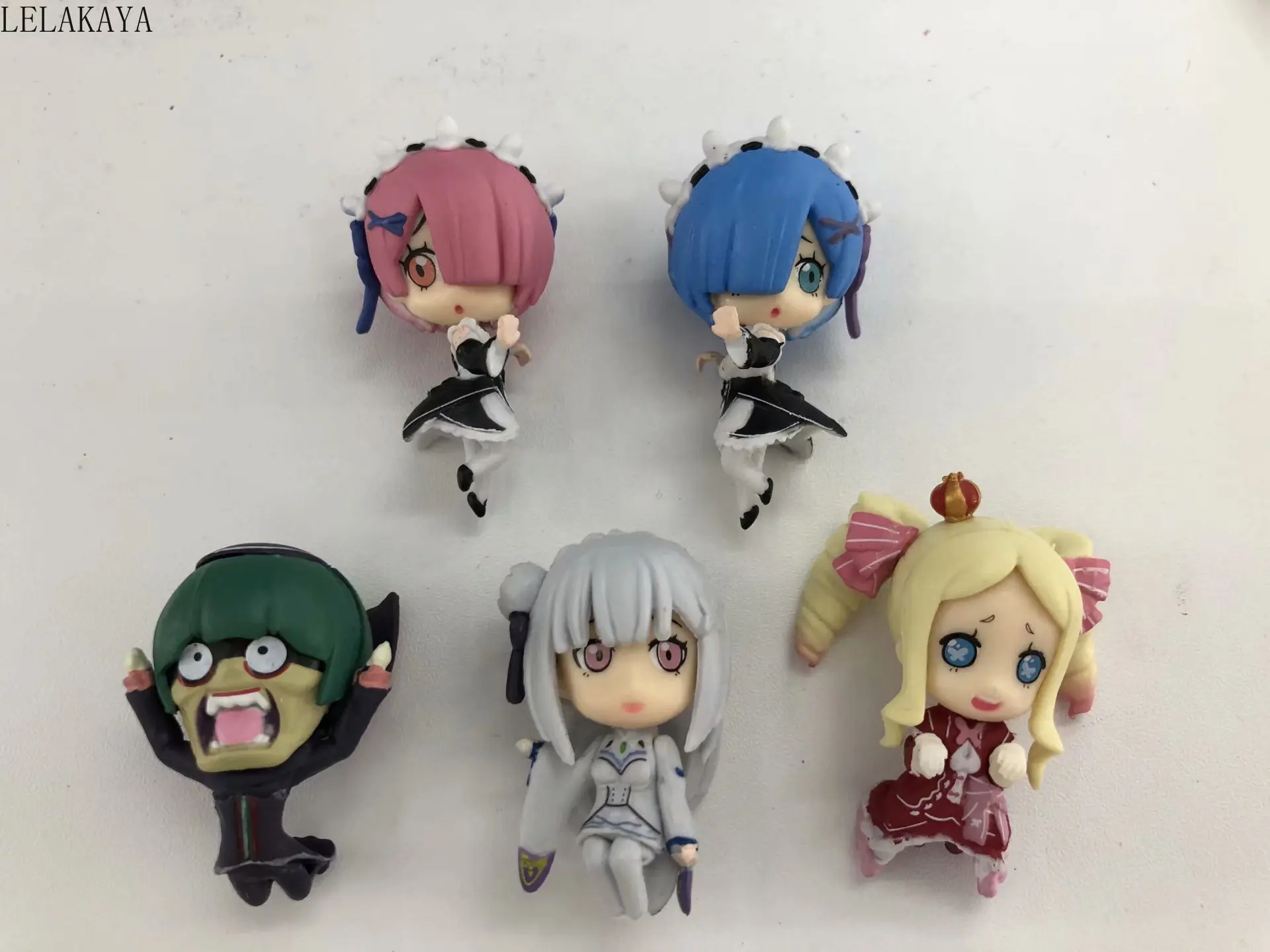 

5pcs Re: Life in a Different World From Zero Emilia Rem Ram Keychain Pendant PVC Collection Model Action Figure boy girl Toys