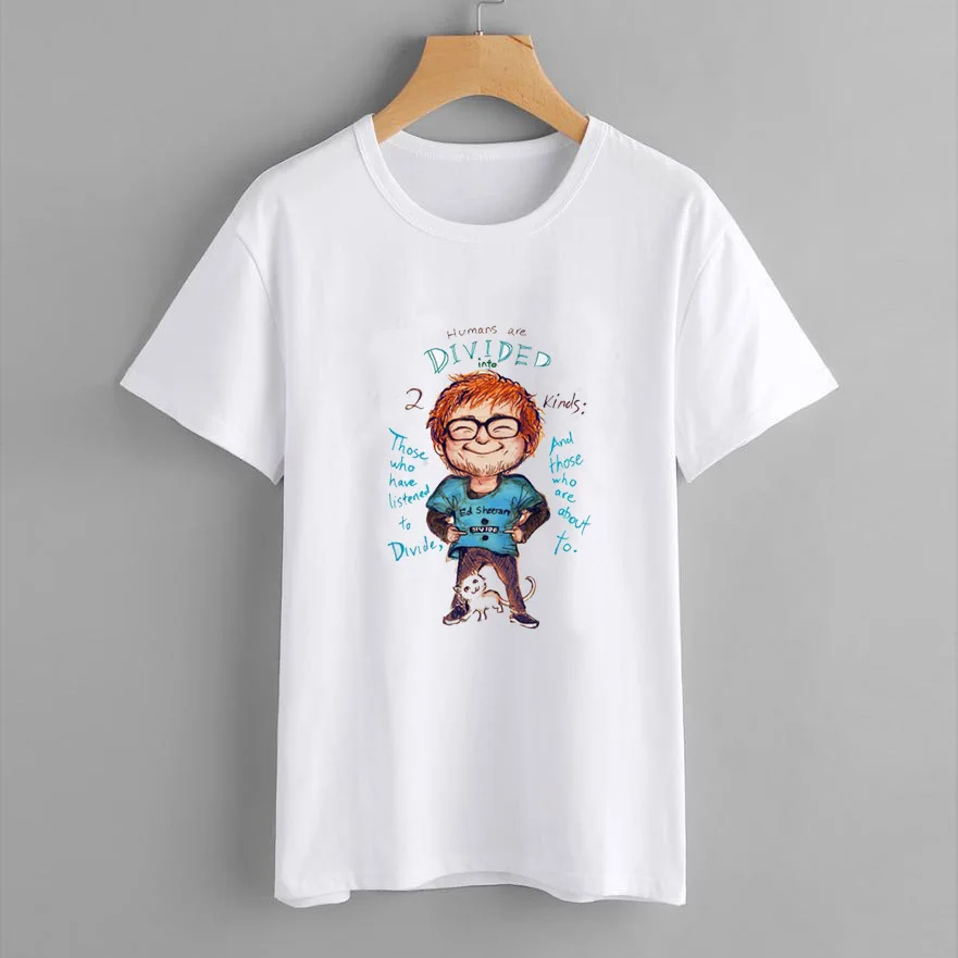 Ed Sheeran Harajuku T Shirt Women Ullzang 90s Music Lovers Funny Cartoon Print T-shirt Fashion Women Tops Plus Size Summer Tees