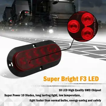 

6\\\" Automotive LED Tail Lights 4 Red + 2 White Stop Tail Light Backup Reverse