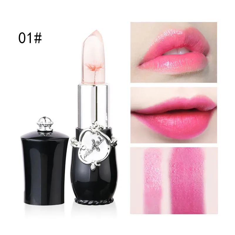 Transparent Jelly Flower Lipstick Temperature Changed Color Waterproof Lip Stick Moisturizer Long-lasting Lipstick Makeup - Цвет: 1