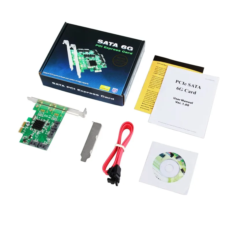 Marvell 9230 Чипсет PCIe 4-Порты и разъёмы SATA 3,0 Raid карты 6 ГБ/сек. с низкий профиль кронштейн Поддержка RAID0 1 10