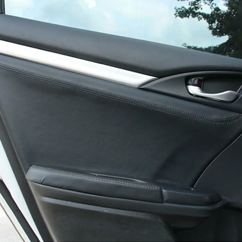 

8pcs Car Auto Black Door Panel Armrest Cover Trim Kit For Honda Civic 2016-2018