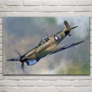 

supermarine fighter spitfire mk v famous aircraft living room decor home art decoration wood frame fabric poster KM837