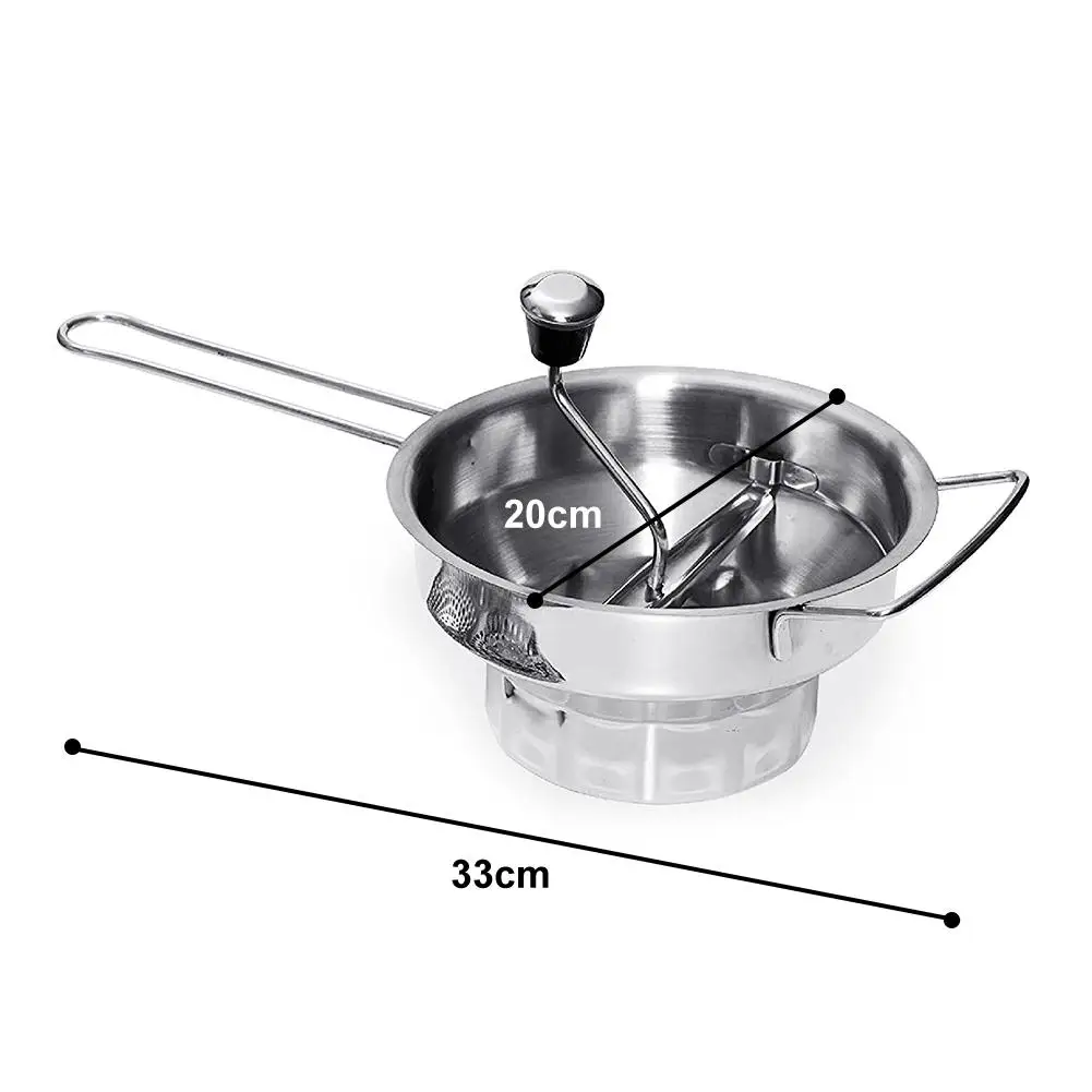 

Fruit 3 Perforated Discs Stainless Steel Professional Shredding Mud Vegetable Sieve Grater Baby Cooking Mill Jam Food Blender