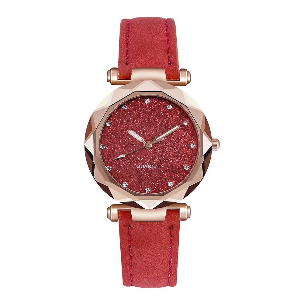 Новые простые женские часы Звездное небо Relojes браслет кожаный ремешок наручные