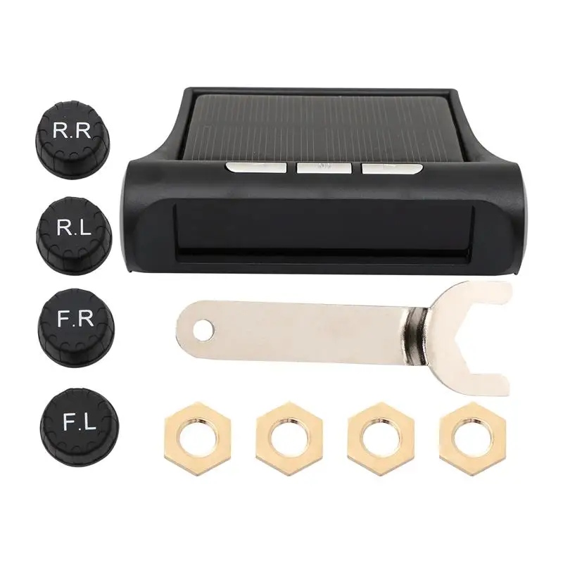 

Wireless Tire Pressure Monitor Solar Energy Tyre Pressure Monitoring System With Color Screen Car Tire Pressure Sensor Monitor