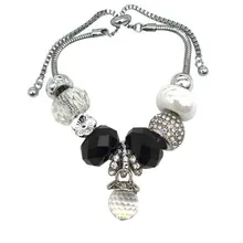 W009, BIGBING, ювелирное изделие, модная Серебряная цепочка, хрустальные бусины в форме сердца, очаровательный бисер, женский браслет, модный браслет, модное ювелирное изделие