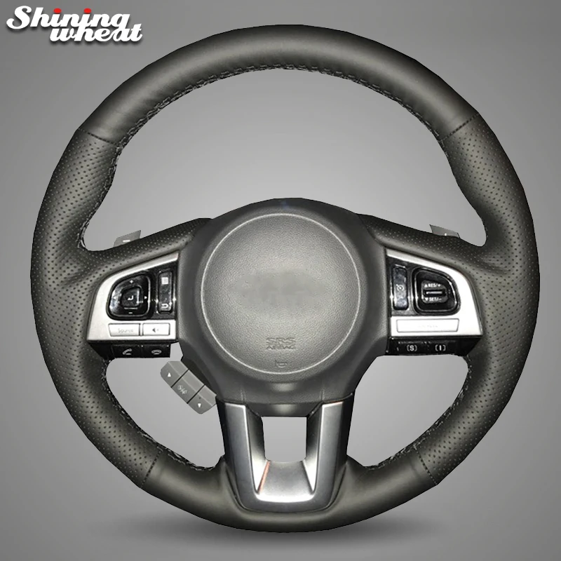 Shining wheat Black Artificial leather Car Steering Wheel Cover for Subaru Legacy XV 2015-2017 Outback 2014-2017 Forester 2015 | Автомобили