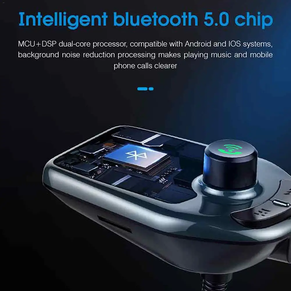Bluetooth автомобильный fm-передатчик аудио адаптер громкой связи автомобильный комплект 1,8-дюймовый ЖК-дисплей беспроводной MP3-плеер Qc3.0 двойной USB зарядное устройство