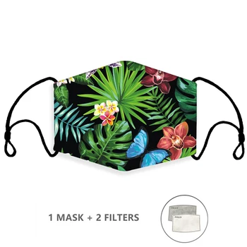 

Fashion Anti Dust Face Mask Floral Print Reusable Protective PM2.5 Filter mouth Mask Kids Adult Mouth-muffle proof Flu Masks