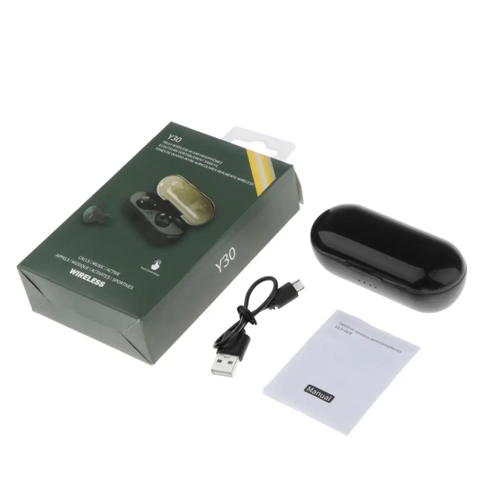 Sports Y30 9D Stereo In-Ear Hifi Bluetooth 5.0 TWS Earphone Earbuds Headset Touch Control Sweat Proof for IOS Android