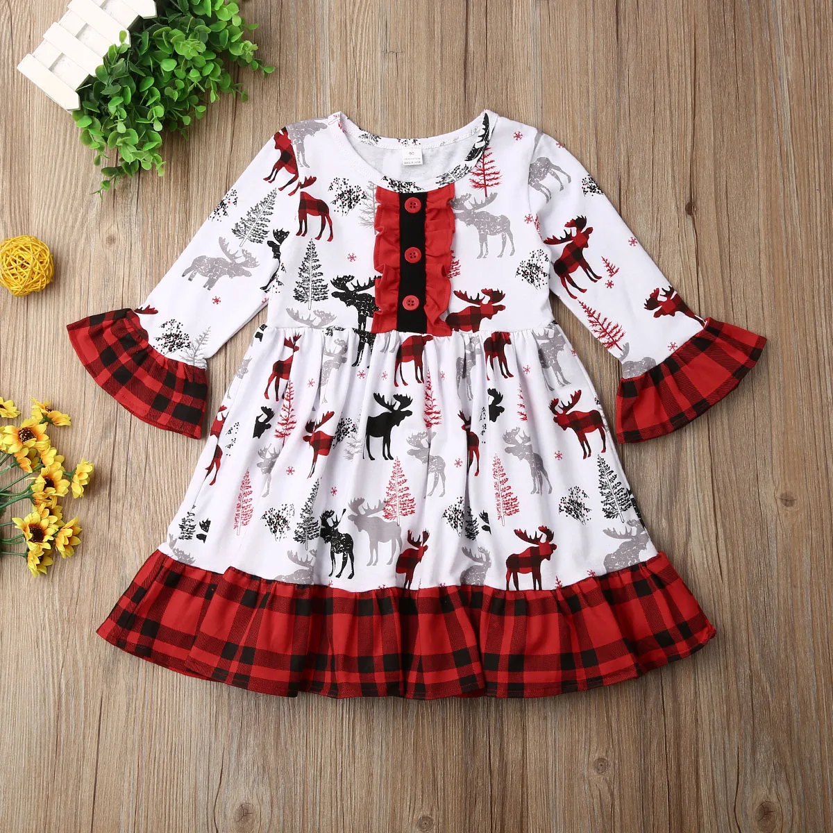 Girl Dress Cute Toddler Baby Girls Kids Winter Princess Christmas Dress Party Dresses Outfits Size 2-6T