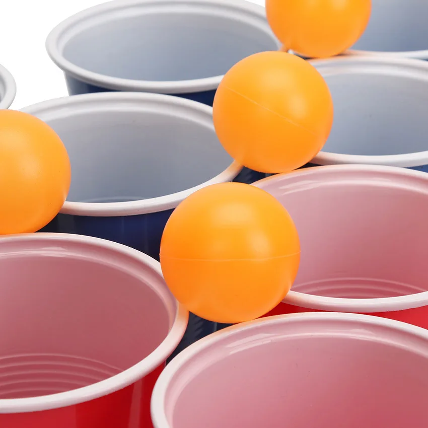 24 чашки 24 мяча Пивной Набор для пинг понга, принадлежности для мероприятий, теннисные мячи, лотереи моющиеся вечерние принадлежности, для взрослых стол верхняя поверхность игр