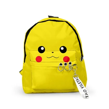 

3D casual big detective Pikachu backpack large capacity breathable backpack men and women bag Oxford cloth college style
