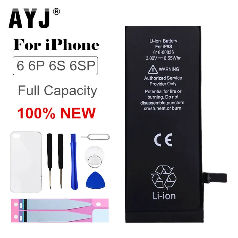 AYJ Оригинальный аккумулятор для iPhone 6 6G 6S Plus батарея замена настоящая Высокая